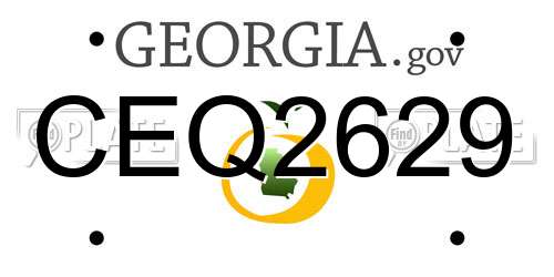 CEQ2629 Georgia License Plate