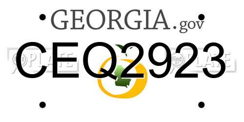 CEQ2923 Georgia License Plate