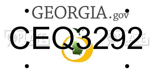 CEQ3292 Georgia License Plate
