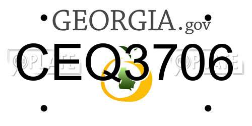 CEQ3706 Georgia License Plate