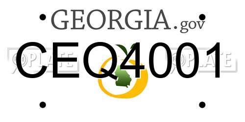 CEQ4001 Georgia License Plate