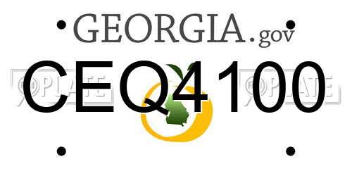 CEQ4100 Georgia License Plate
