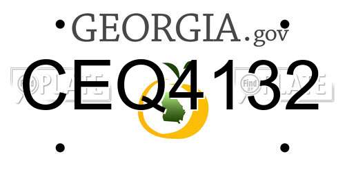 CEQ4132 Georgia License Plate