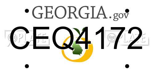 CEQ4172 Georgia License Plate