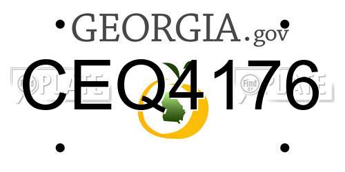 CEQ4176 Georgia License Plate