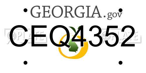 CEQ4352 Georgia License Plate