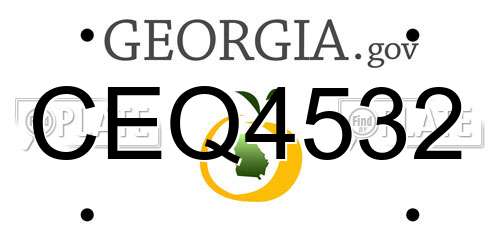CEQ4532 Georgia License Plate