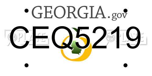 CEQ5219 Georgia License Plate