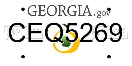 CEQ5269 Georgia License Plate