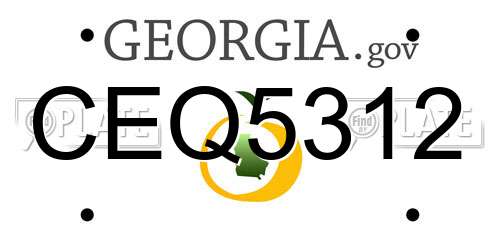 CEQ5312 Georgia License Plate