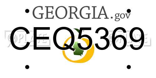 CEQ5369 Georgia License Plate