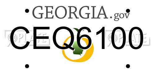 CEQ6100 Georgia License Plate