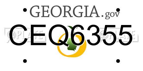 CEQ6355 Georgia License Plate