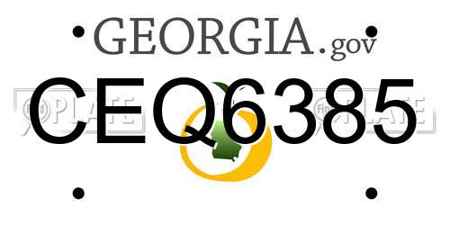 CEQ6385 Georgia License Plate