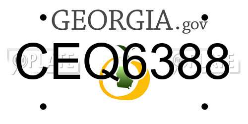 CEQ6388 Georgia License Plate