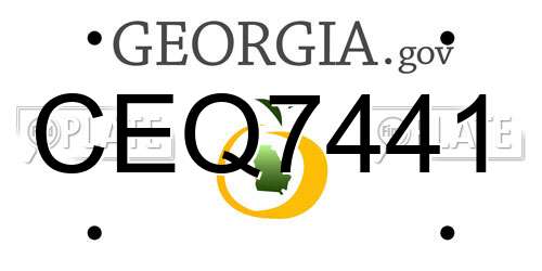 CEQ7441 Georgia License Plate