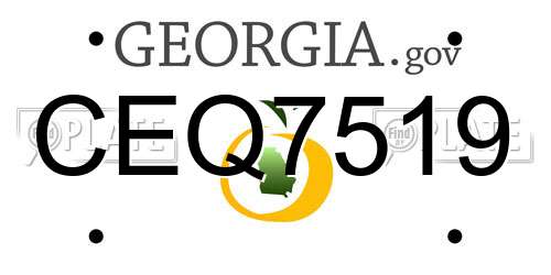 CEQ7519 Georgia License Plate