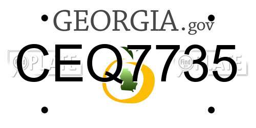 CEQ7735 Georgia License Plate