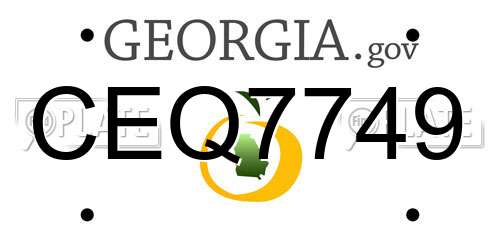 CEQ7749 Georgia License Plate