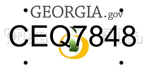 CEQ7848 Georgia License Plate
