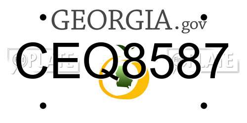 CEQ8587 Georgia License Plate