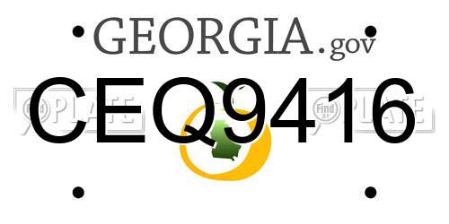 CEQ9416 Georgia License Plate