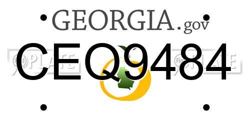 CEQ9484 Georgia License Plate