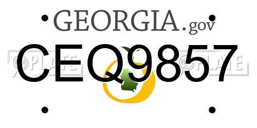 CEQ9857 Georgia License Plate