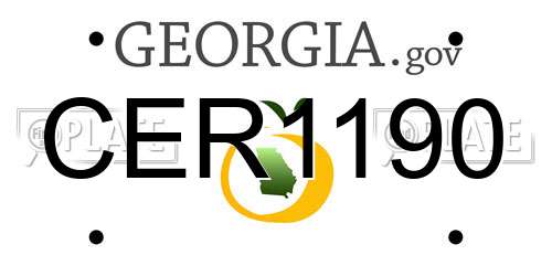 CER1190 Georgia License Plate