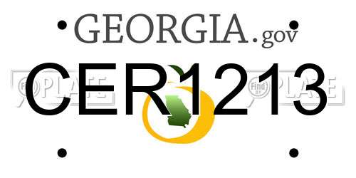 CER1213 Georgia License Plate