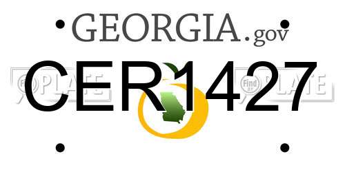 CER1427 Georgia License Plate