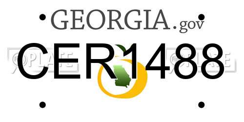 CER1488 Georgia License Plate