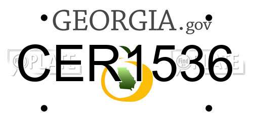 CER1536 Georgia License Plate