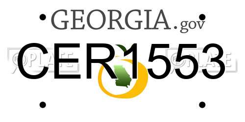 CER1553 Georgia License Plate
