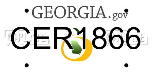 CER1866 Georgia License Plate