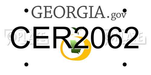 CER2062 Georgia License Plate