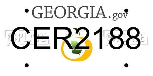 CER2188 Georgia License Plate