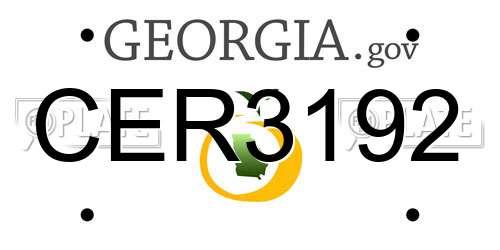 CER3192 Georgia License Plate