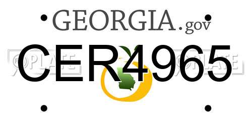 CER4965 Georgia License Plate