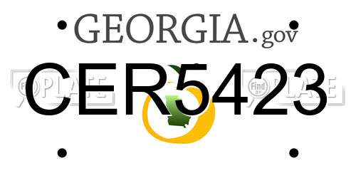 CER5423 Georgia License Plate