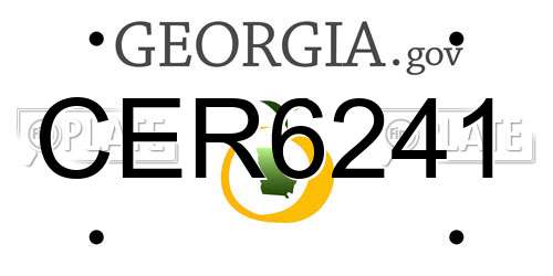 CER6241 Georgia License Plate