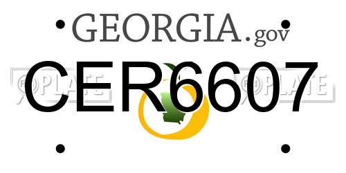 CER6607 Georgia License Plate