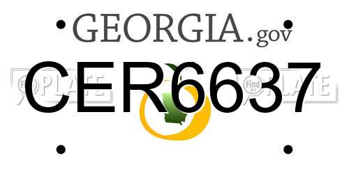 CER6637 Georgia License Plate