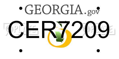CER7209 Georgia License Plate