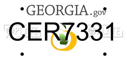 CER7331 Georgia License Plate