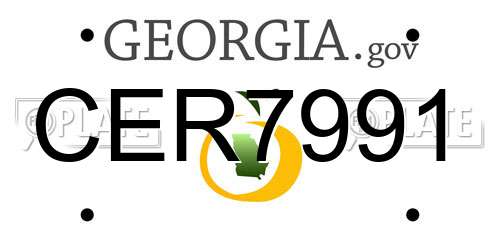 CER7991 Georgia License Plate