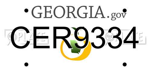 CER9334 Georgia License Plate