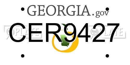 CER9427 Georgia License Plate