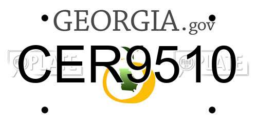 CER9510 Georgia License Plate