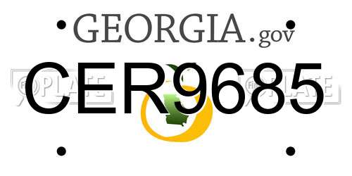 CER9685 Georgia License Plate